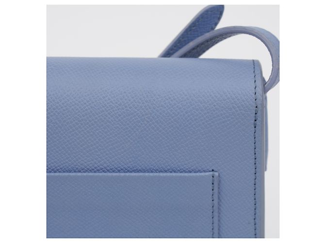 Céline Borsa a tracolla Trotter in pelle blu pastel - vista 4