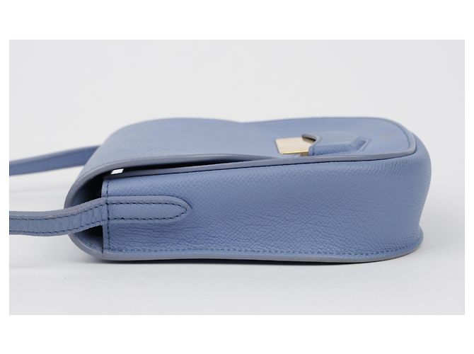 Céline Borsa a tracolla Trotter in pelle blu pastel - vista 5
