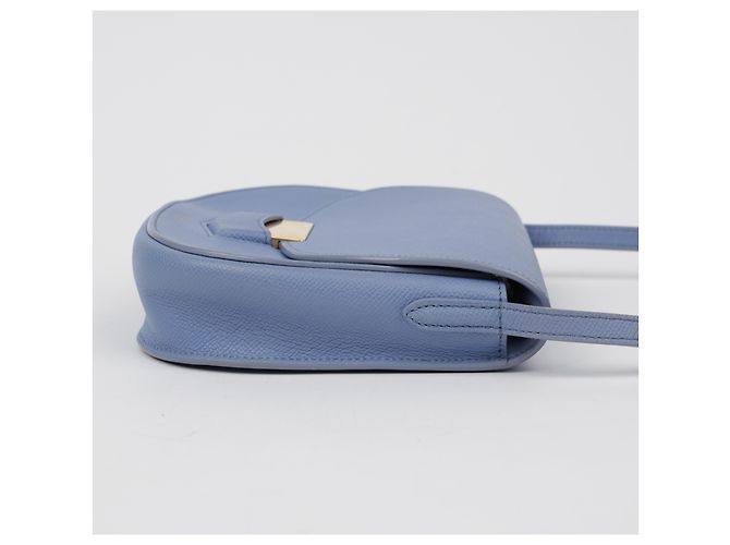 Céline Borsa a tracolla Trotter in pelle blu pastel - vista 6