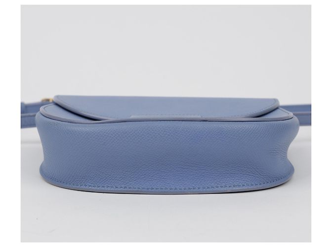 Céline Borsa a tracolla Trotter in pelle blu pastel - vista 7
