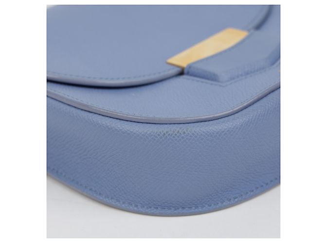 Céline Borsa a tracolla Trotter in pelle blu pastel - vista 9