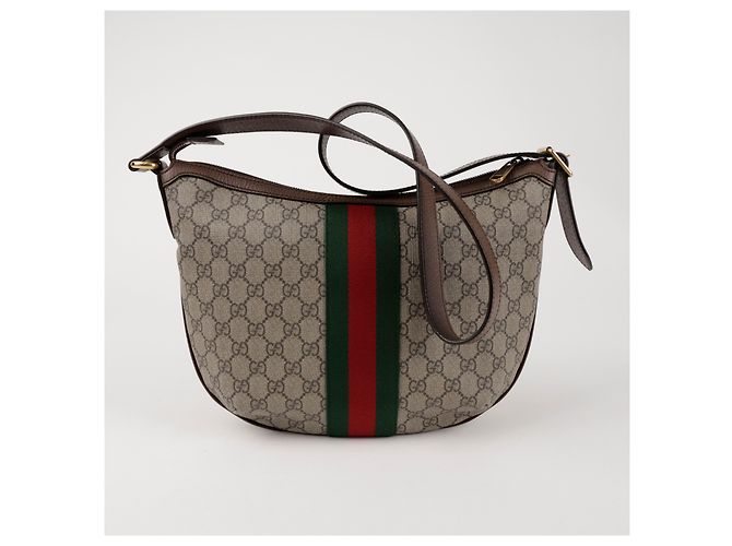 Gucci Borsa a tracolla hobo Ophidia GG Supreme Canvas Brown - vista 3