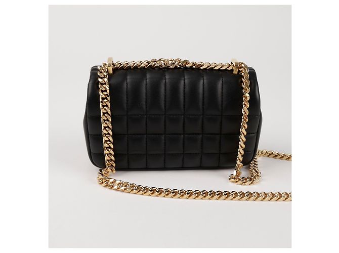 Burberry Mini Borsa Rolla in Pelle Matelassé Nera - vista 3