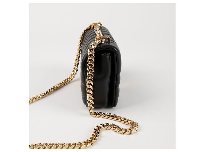 Burberry Mini Borsa Rolla in Pelle Matelassé Nera - vista 4