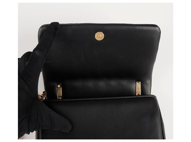 Burberry Mini Borsa Rolla in Pelle Matelassé Nera - vista 7