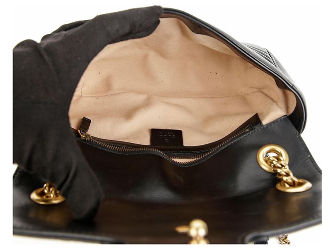 Gucci Borsa a tracolla GG Marmont Small Matelassé Nera - vista 17