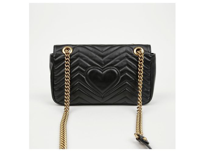 Gucci Borsa a tracolla GG Marmont Small Matelassé Nera - vista 3