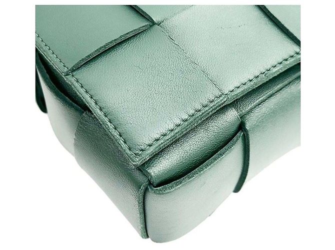 Borsa Bottega Veneta Cassette in mesh verde - vista 6