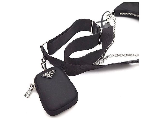 Prada Borsa Hobo Reedition in nylon con tracolla a catena - vista 5