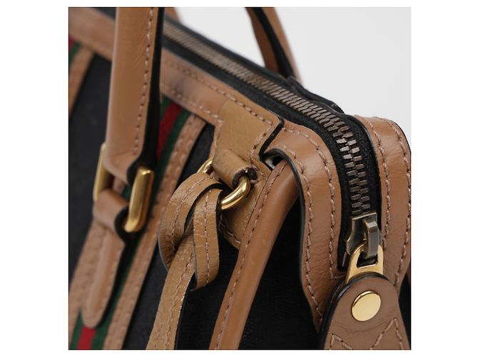 Gucci Mini borsa tote a tracolla e manico Marrone Nero - vista 11