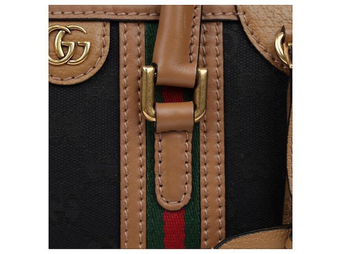 Gucci Mini borsa tote a tracolla e manico Marrone Nero - vista 13