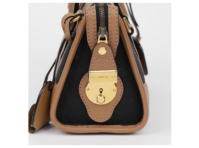 Gucci Mini borsa tote a tracolla e manico Marrone Nero - vista 15