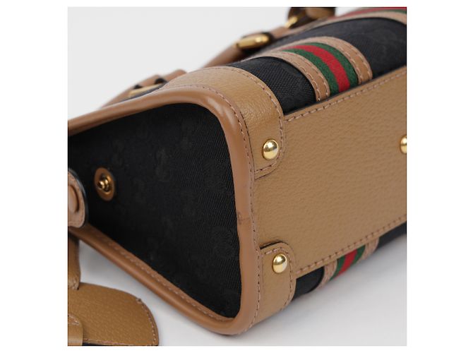Gucci Mini borsa tote a tracolla e manico Marrone Nero - vista 18