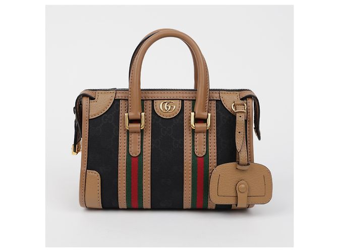 Gucci Mini borsa tote a tracolla e manico Marrone Nero - vista 2