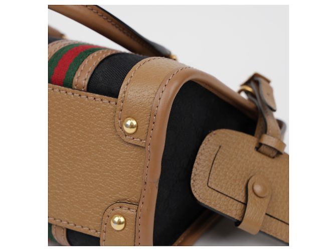 Gucci Mini borsa tote a tracolla e manico Marrone Nero - vista 21