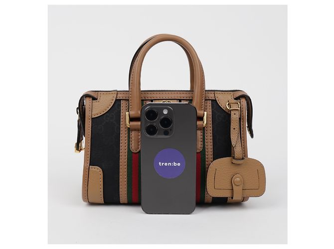 Gucci Mini borsa tote a tracolla e manico Marrone Nero - vista 27