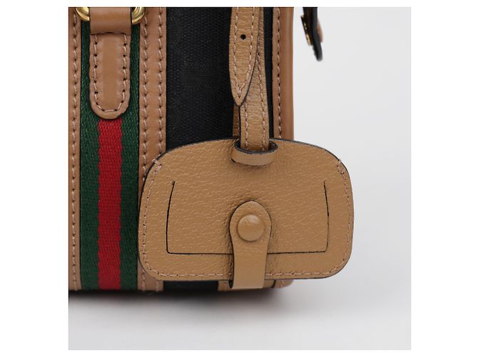 Gucci Mini borsa tote a tracolla e manico Marrone Nero - vista 4