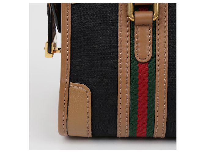 Gucci Mini borsa tote a tracolla e manico Marrone Nero - vista 5