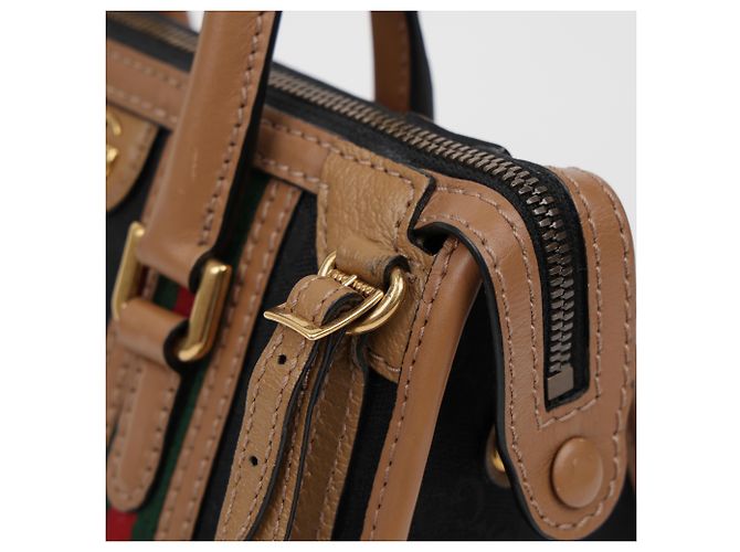 Gucci Mini borsa tote a tracolla e manico Marrone Nero - vista 6