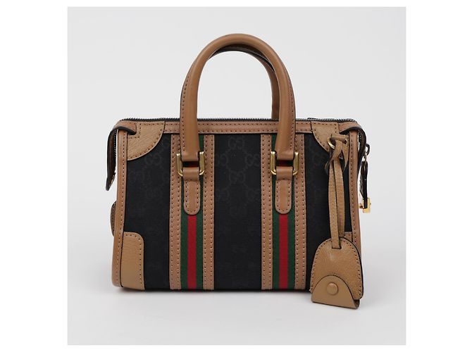 Gucci Mini borsa tote a tracolla e manico Marrone Nero - vista 7