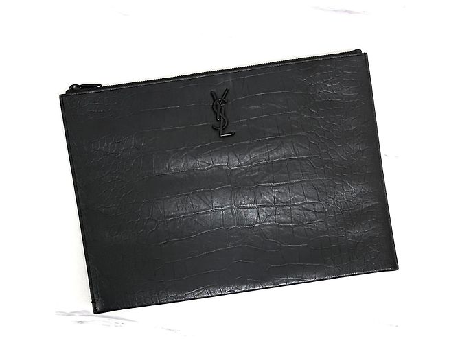 Autre Marque Clutch in pelle nera - vista 2