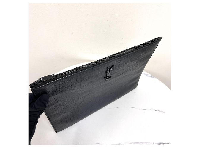 Autre Marque Clutch in pelle nera - vista 6