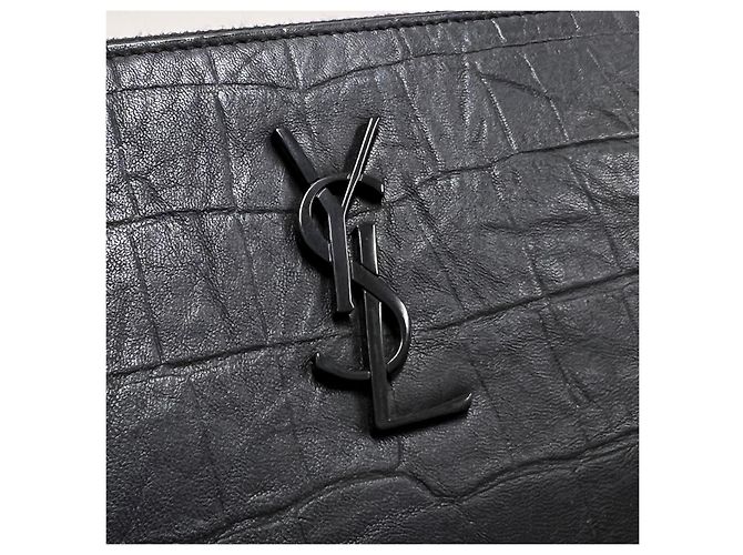 Autre Marque Clutch in pelle nera - vista 7