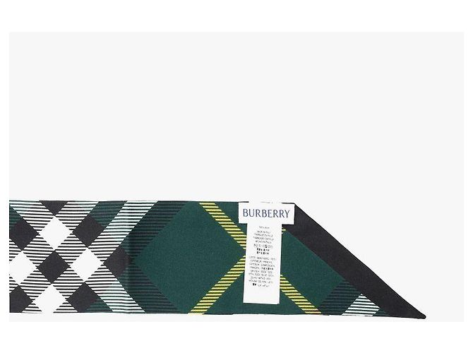 Burberry Sciarpa Skinny in Twill di Seta a Quadri - vista 7