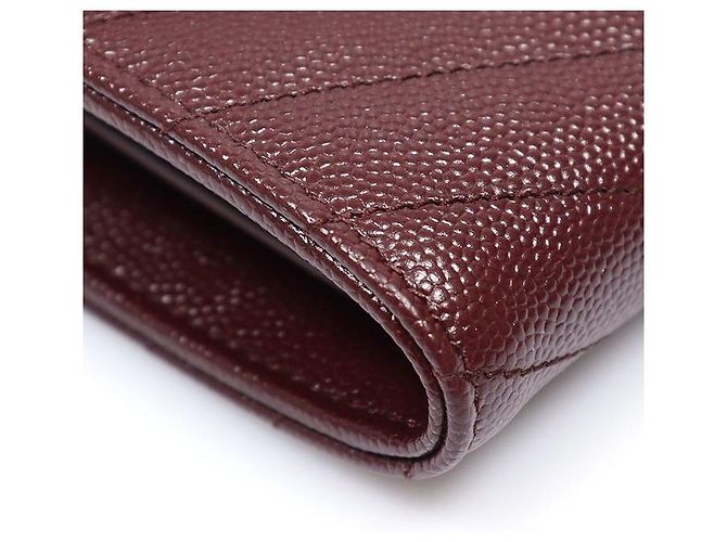 Autre Marque Large Monogram Flap Wallet Burgundy - Ansicht 5