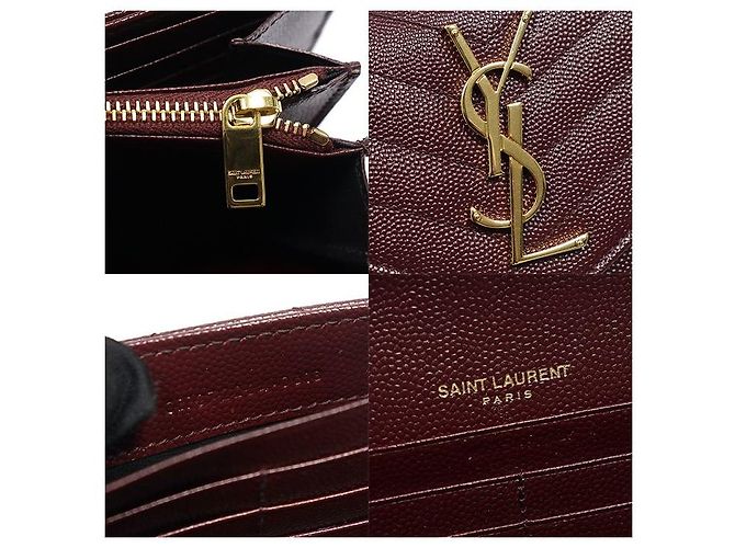 Autre Marque Large Monogram Flap Wallet Burgundy - Ansicht 7