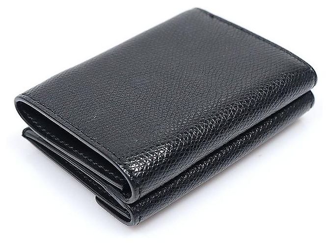 Fendi Micro Portafoglio Mini Trifold in Pelle Nera con Logo FF - vista 4