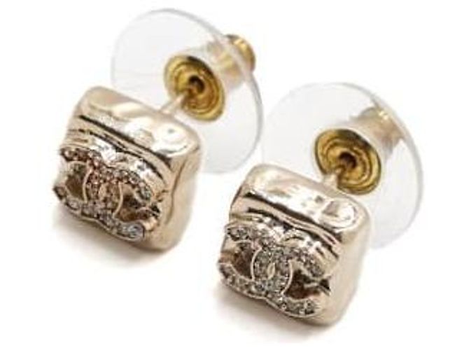 Chanel Orecchini da donna Gold Crystal CC Square Pushback Season - vista 2