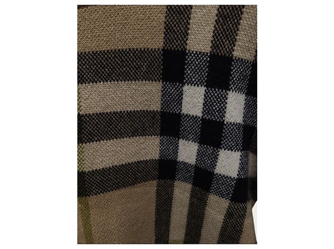 Burberry Kaschmir-Strickpullover mit Rundhalsausschnitt in beige Tartan-Karo - Ansicht 3