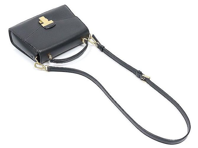Tory Burch Borsa a mano Juliet Small Top Handle in pelle nera - vista 3