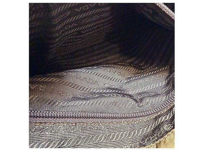 Prada Zaino in nylon bicolore marrone Medium - vista 10