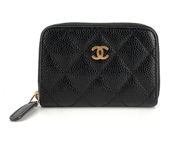 Chanel Cartera Caviar Gold Zipper - vista 3