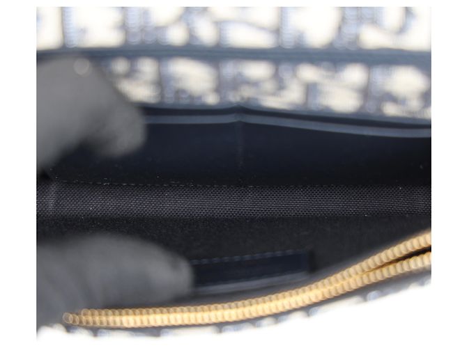 Dior Borsa a catena Montaigne Oblique Jacquard Two-in-One Blue - vista 11
