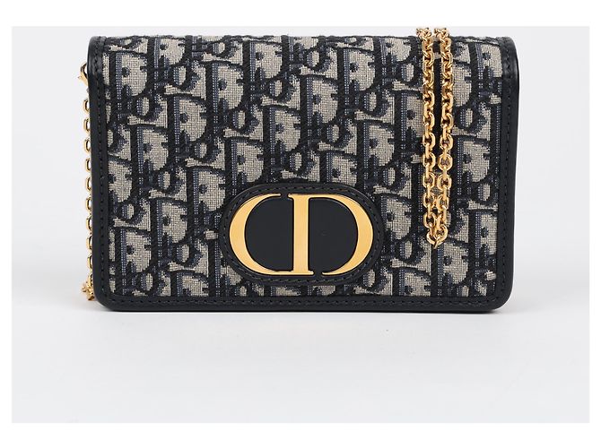 Dior Borsa a catena Montaigne Oblique Jacquard Two-in-One Blue - vista 2