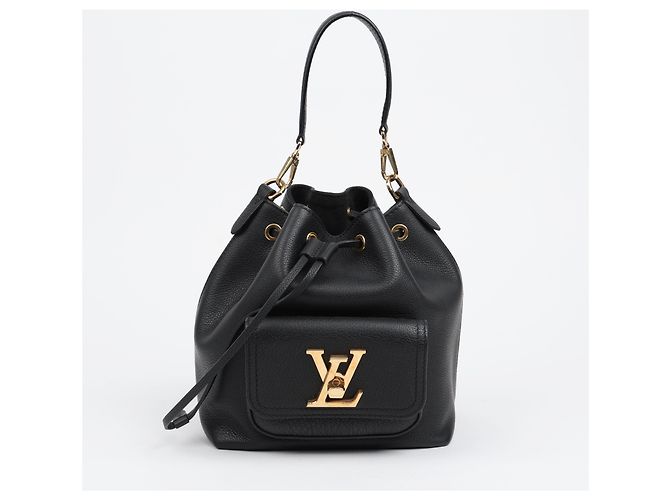 Bucket Louis Vuitton Borsa a secchiello tote in pelle nera - vista 2