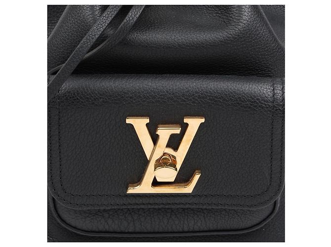 Bucket Louis Vuitton Borsa a secchiello tote in pelle nera - vista 3