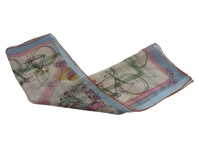 Sciarpa Hermès in seta chiffon multicolore - vista 3