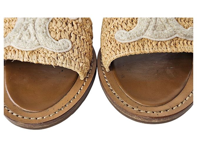 Sandali Céline con cinturino in rafia marrone - vista 7