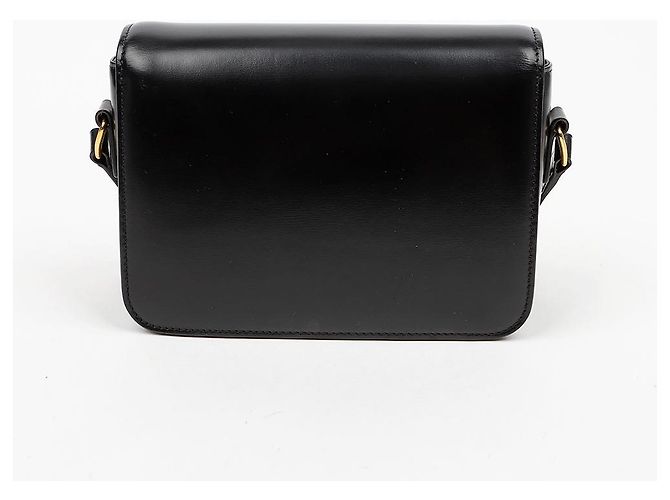 Céline Borsa a spalla Triope in vitello lucido da donna Nero - vista 4