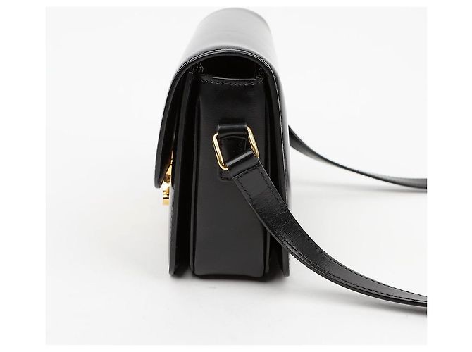 Céline Borsa a spalla Triope in vitello lucido da donna Nero - vista 5