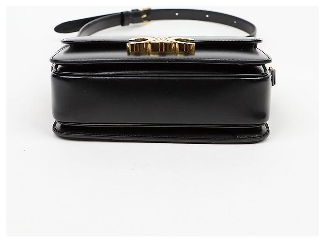 Céline Borsa a spalla Triope in vitello lucido da donna Nero - vista 6