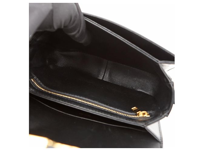 Céline Borsa a spalla Triope in vitello lucido da donna Nero - vista 8