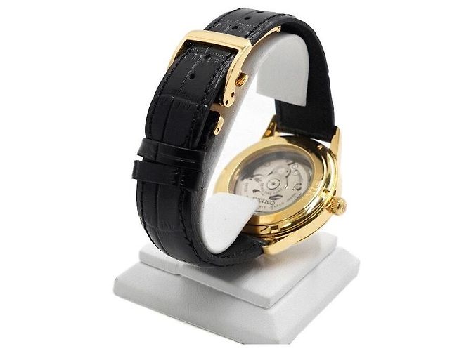 Seiko Relógio masculino com pulseira de couro automática - vista 5