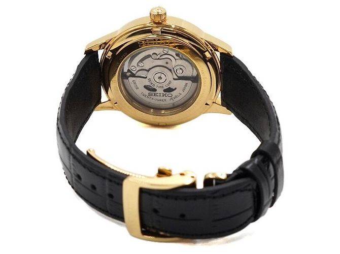 Seiko Relógio masculino com pulseira de couro automática - vista 6