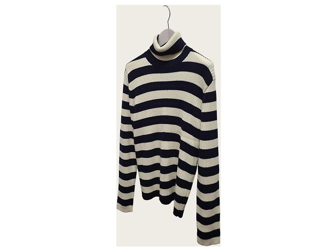 Gucci Rollkragenstrick mit Navy Ivory Streifen - Ansicht 2