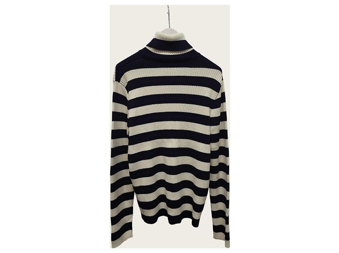 Gucci Rollkragenstrick mit Navy Ivory Streifen - Ansicht 3